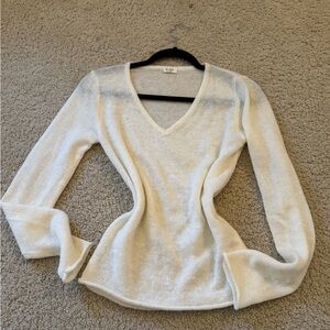 Women's Cream V-Neck Sweater